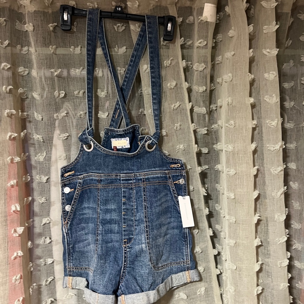 Pilcro and the Letterpress Denim Blue Overalls